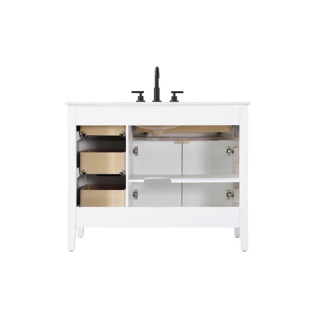 42 inch Single Bathroom Vanity in White. Picture 8