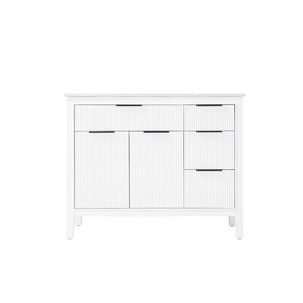 42 inch Single Bathroom Vanity in White. Picture 9