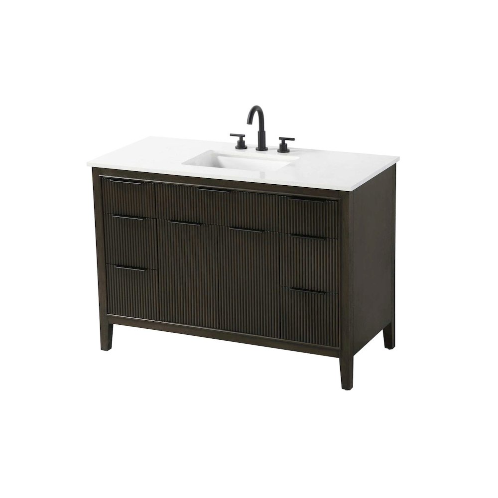 48 inch Single Bathroom Vanity in Chocolate Oak. Picture 2