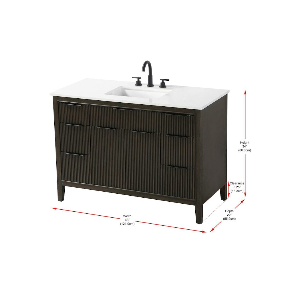 48 inch Single Bathroom Vanity in Chocolate Oak. Picture 10