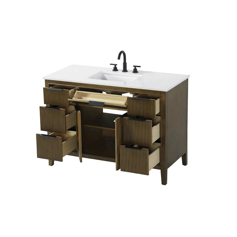 48 inch Single Bathroom Vanity in Hazel Oak. Picture 3