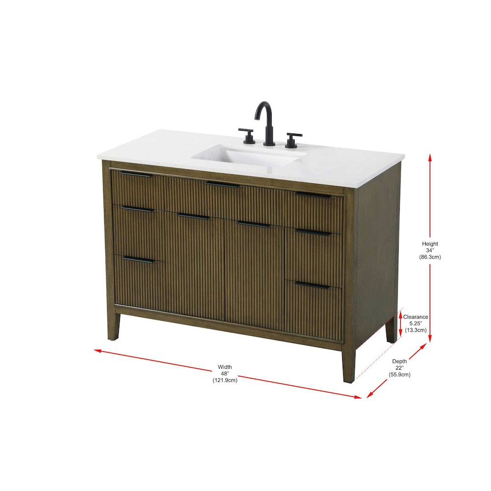48 inch Single Bathroom Vanity in Hazel Oak. Picture 10
