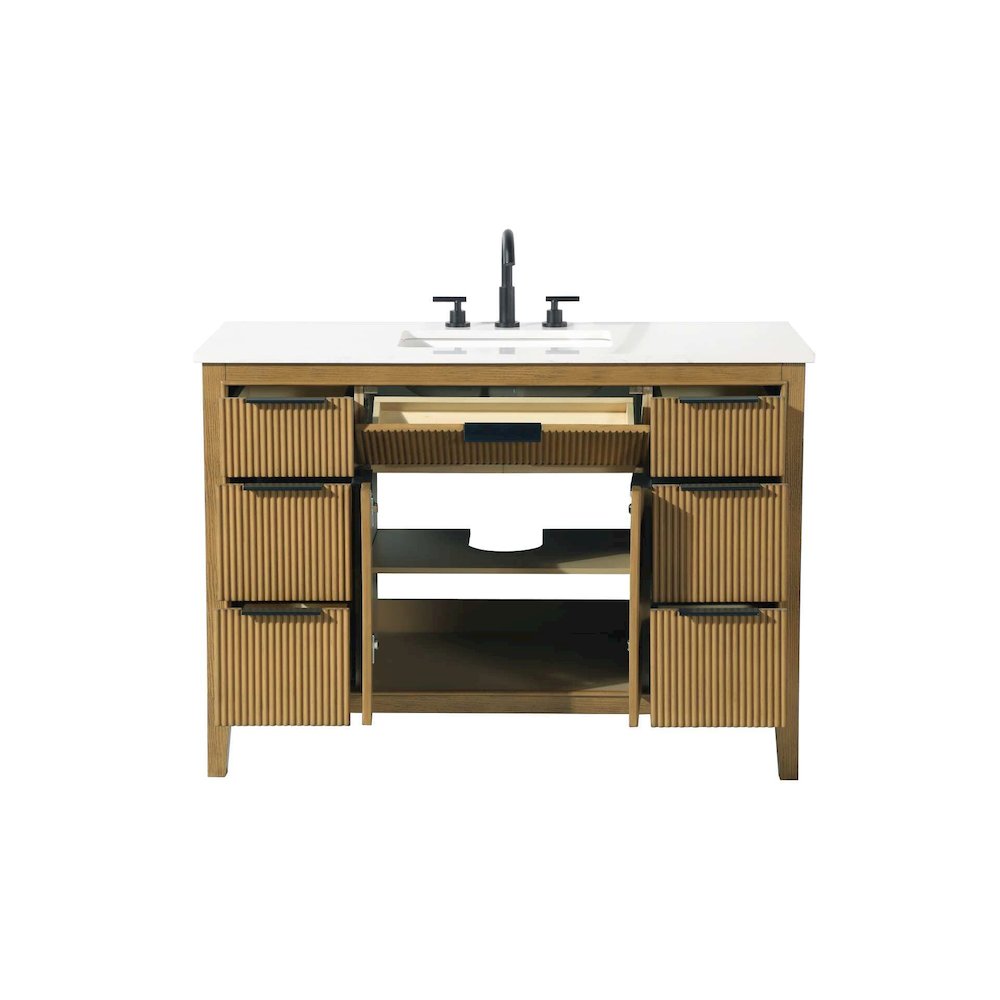 48 inch Single Bathroom Vanity in Honey Teak. Picture 5