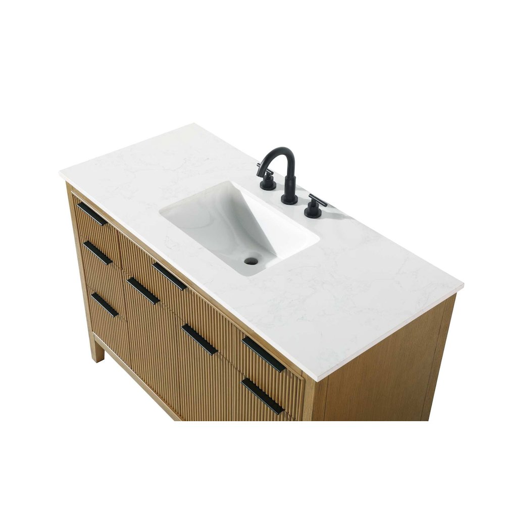 48 inch Single Bathroom Vanity in Honey Teak. Picture 6
