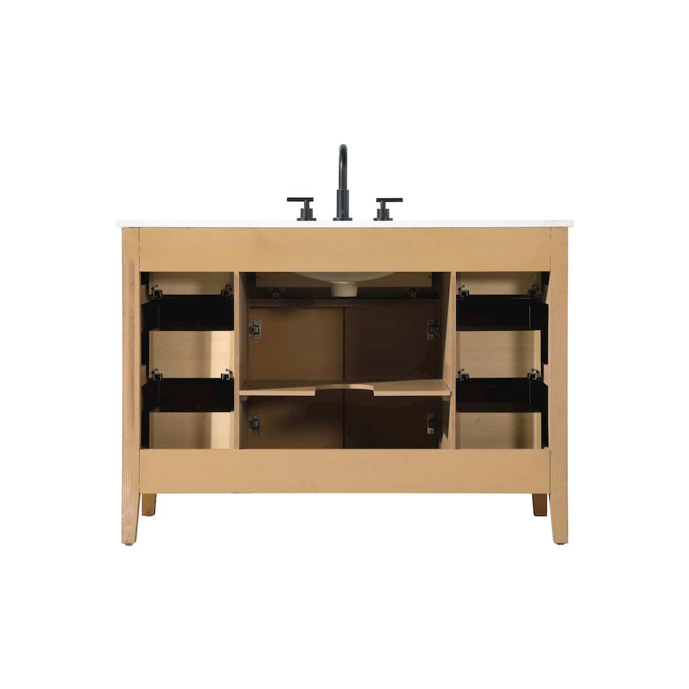 48 inch Single Bathroom Vanity in Honey Teak. Picture 10