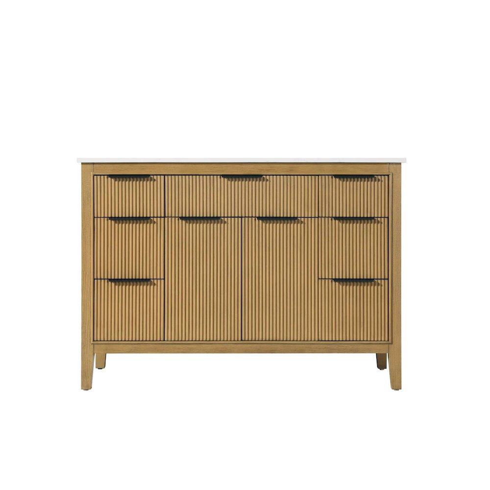 48 inch Single Bathroom Vanity in Honey Teak. Picture 11