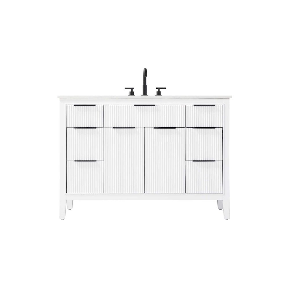 48 inch Single Bathroom Vanity in White. Picture 1
