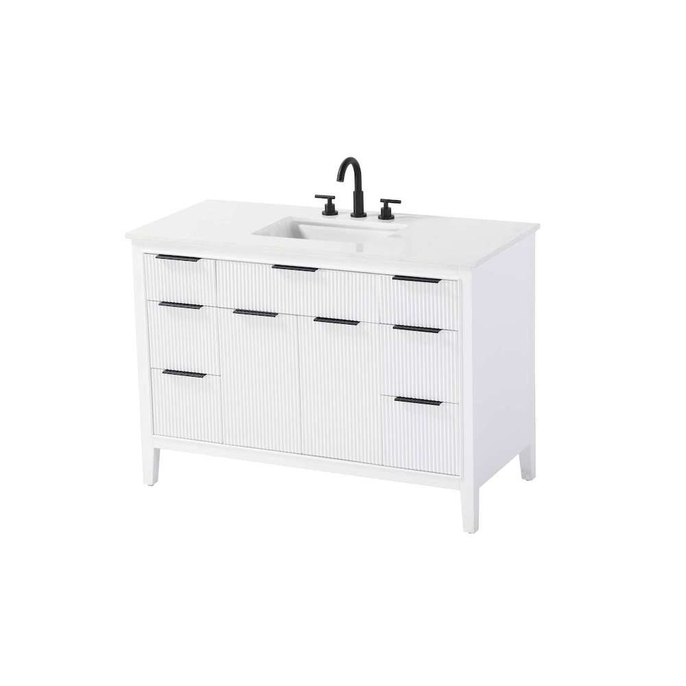 48 inch Single Bathroom Vanity in White. Picture 2