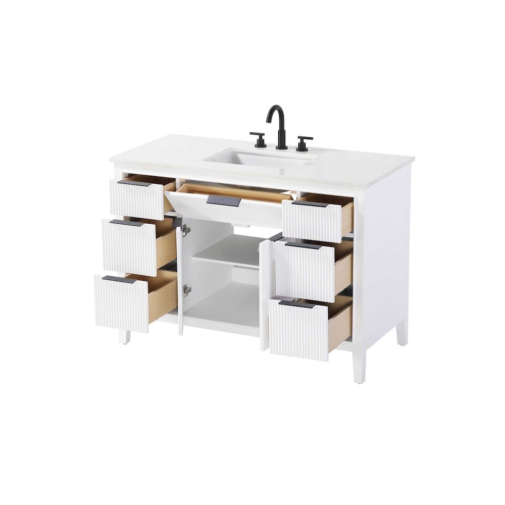 48 inch Single Bathroom Vanity in White. Picture 3