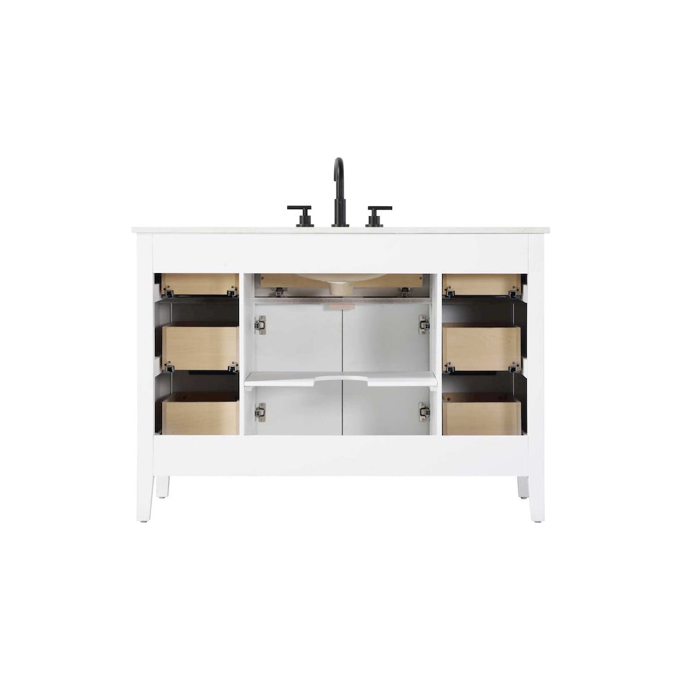 48 inch Single Bathroom Vanity in White. Picture 8