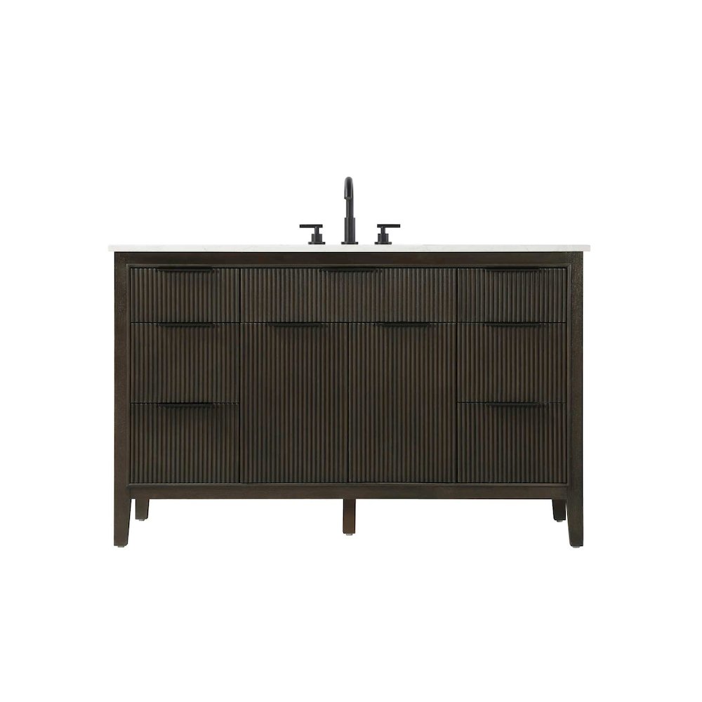 54 inch Single Bathroom Vanity in Chocolate Oak. Picture 1