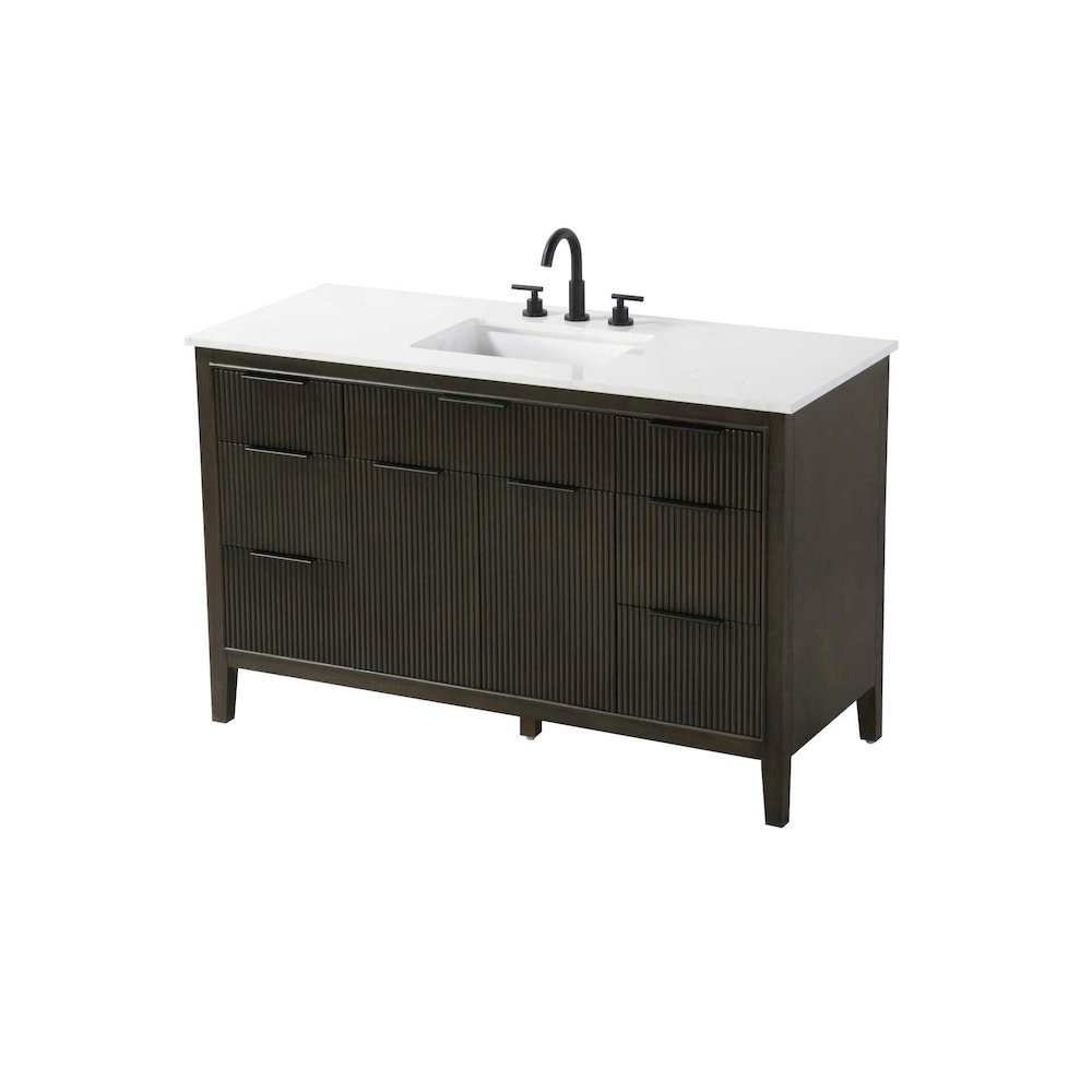 54 inch Single Bathroom Vanity in Chocolate Oak. Picture 2
