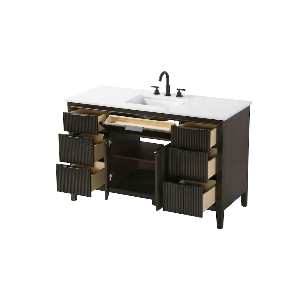 54 inch Single Bathroom Vanity in Chocolate Oak. Picture 3