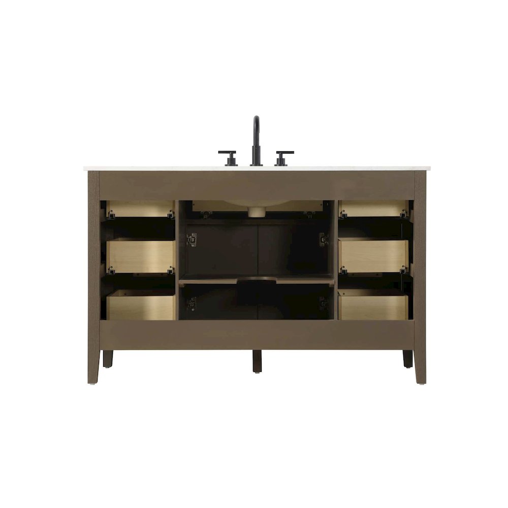 54 inch Single Bathroom Vanity in Chocolate Oak. Picture 8