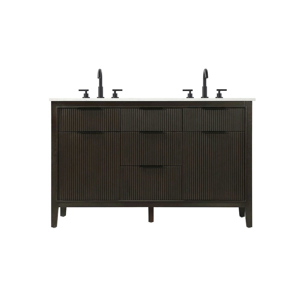 54 inch Double Bathroom Vanity in Chocolate Oak. Picture 1