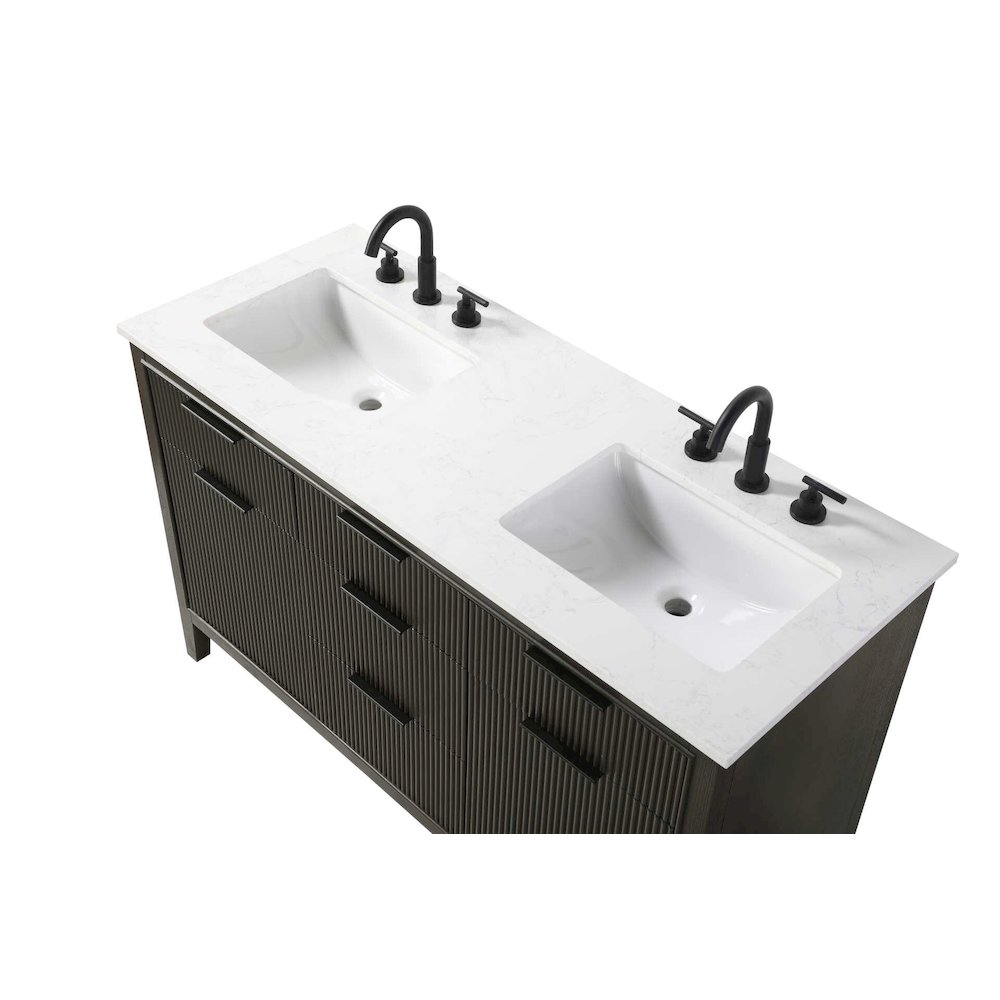 54 inch Double Bathroom Vanity in Chocolate Oak. Picture 4
