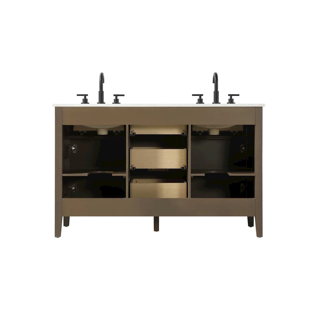 54 inch Double Bathroom Vanity in Chocolate Oak. Picture 8