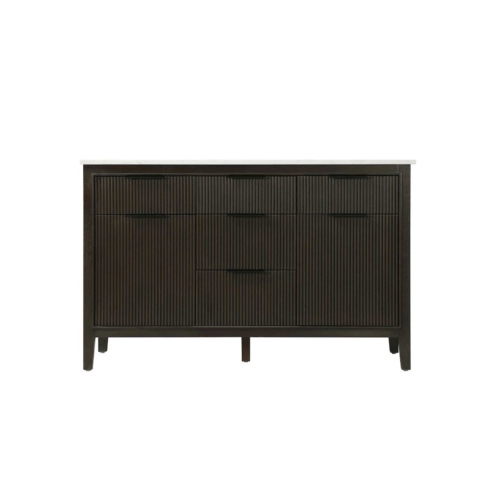 54 inch Double Bathroom Vanity in Chocolate Oak. Picture 9