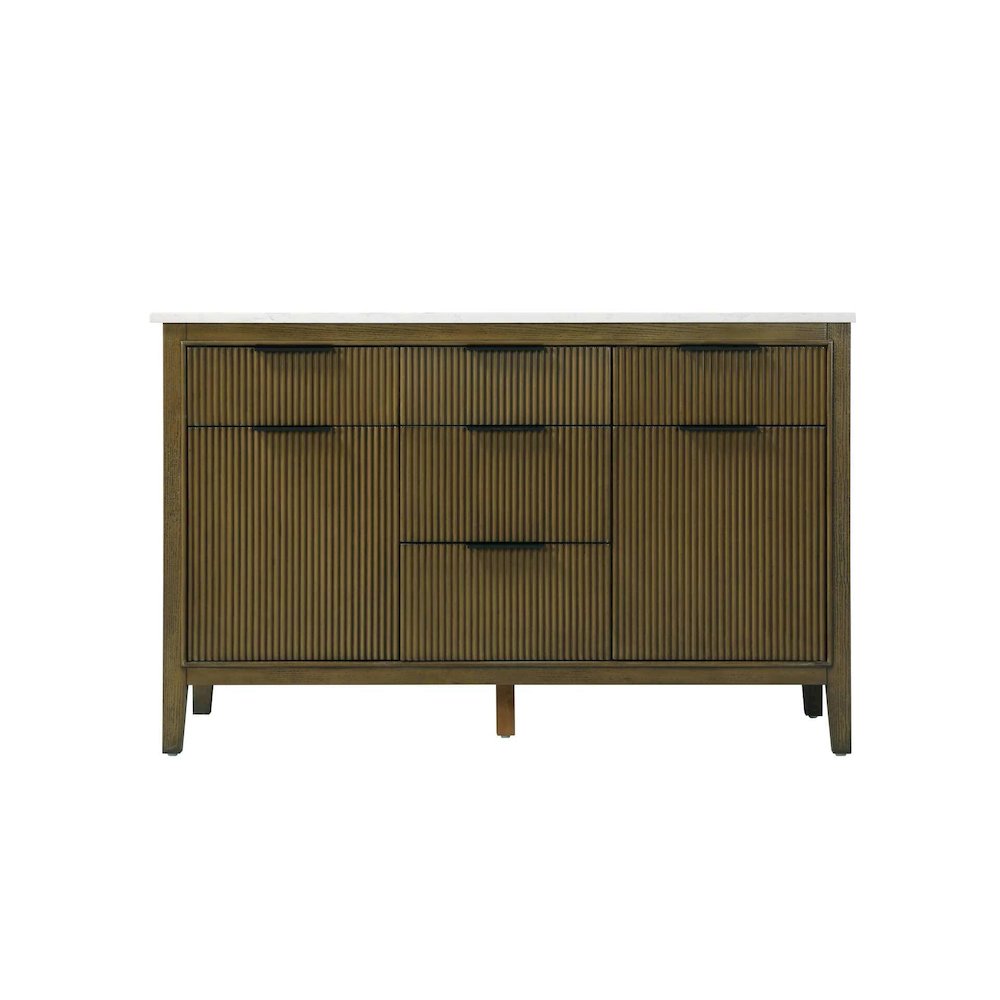54 inch Double Bathroom Vanity in Hazel Oak. Picture 9