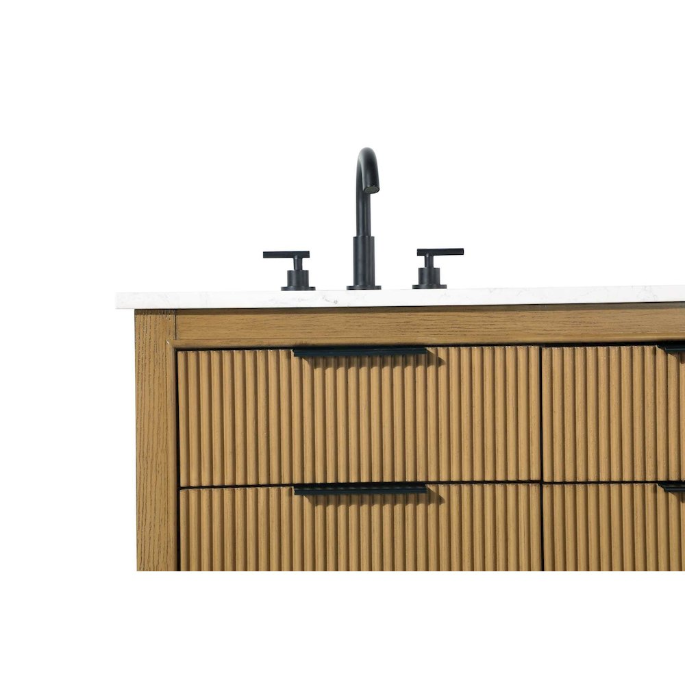 54 inch Double Bathroom Vanity in Honey Teak. Picture 8