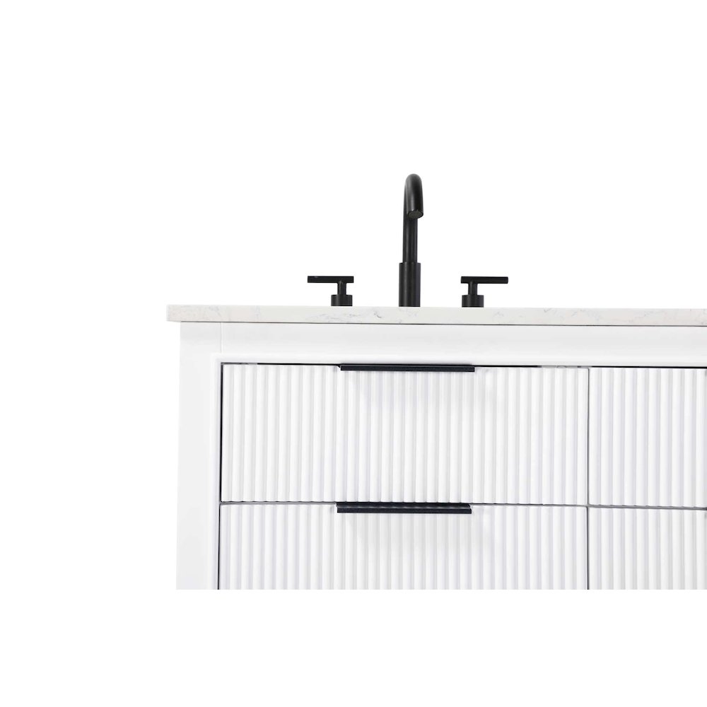 54 inch Double Bathroom Vanity in White. Picture 6