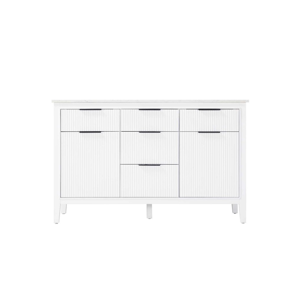 54 inch Double Bathroom Vanity in White. Picture 9