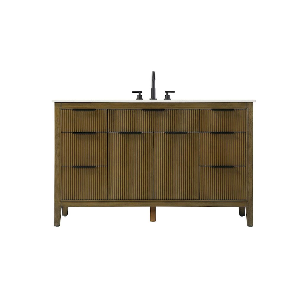 54 inch Single Bathroom Vanity in Hazel Oak. Picture 1
