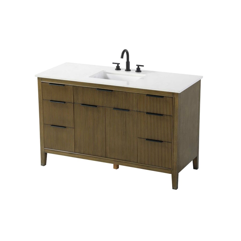 54 inch Single Bathroom Vanity in Hazel Oak. Picture 2