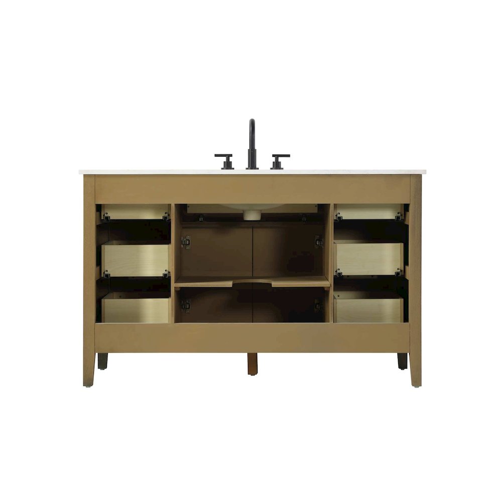 54 inch Single Bathroom Vanity in Hazel Oak. Picture 8