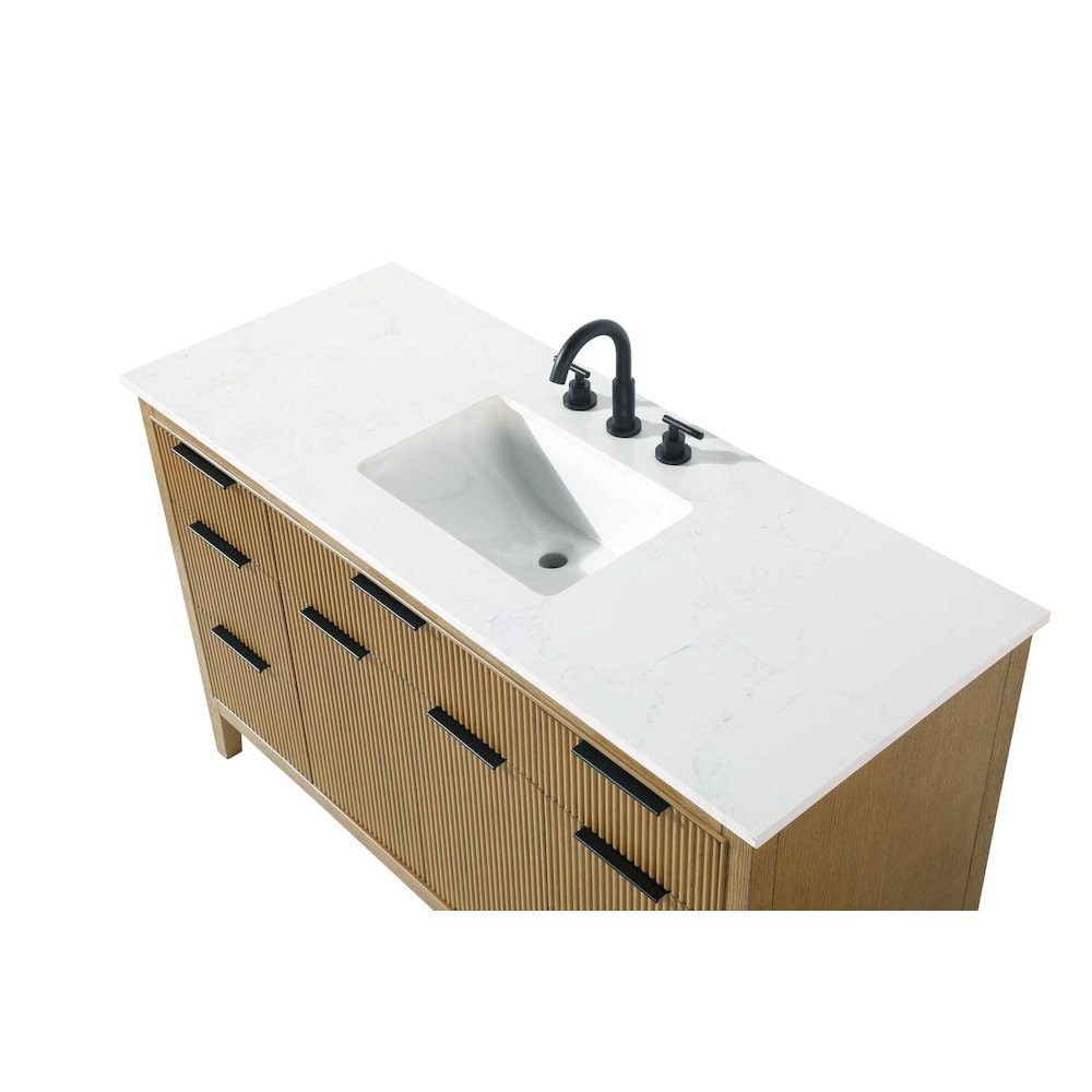 54 inch Single Bathroom Vanity in Honey Teak. Picture 6