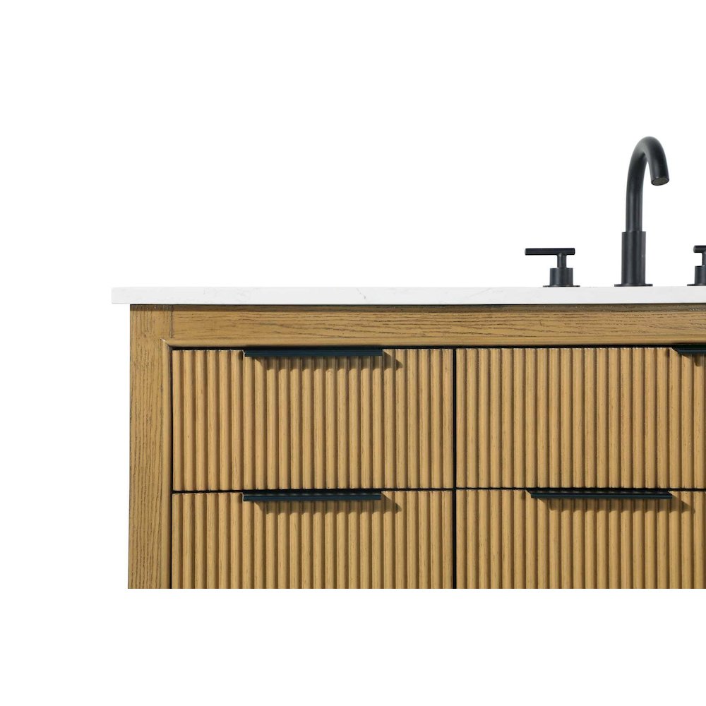 54 inch Single Bathroom Vanity in Honey Teak. Picture 8
