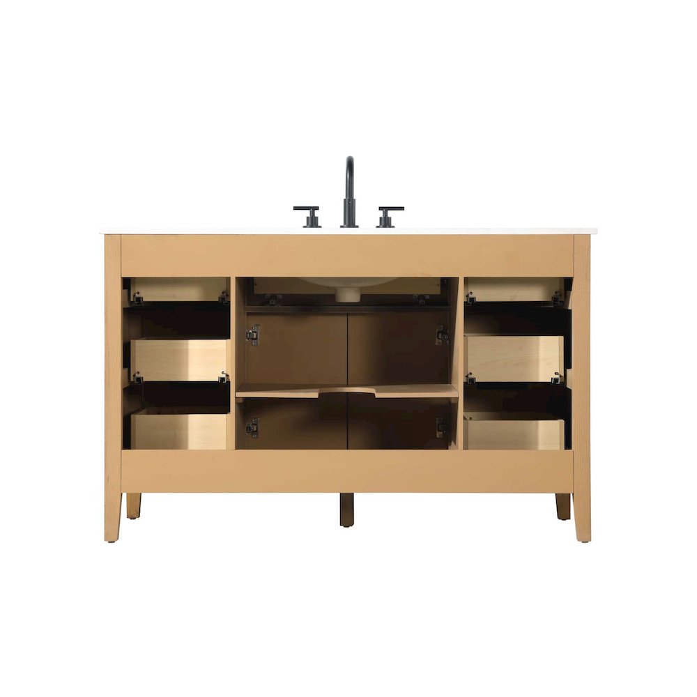 54 inch Single Bathroom Vanity in Honey Teak. Picture 10