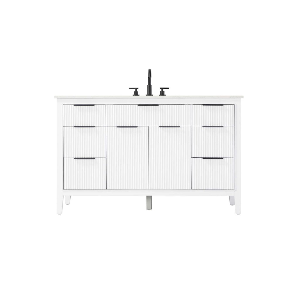 54 inch Single Bathroom Vanity in White. Picture 1