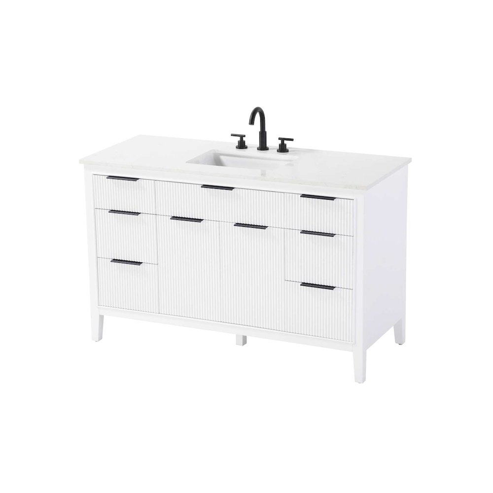 54 inch Single Bathroom Vanity in White. Picture 2