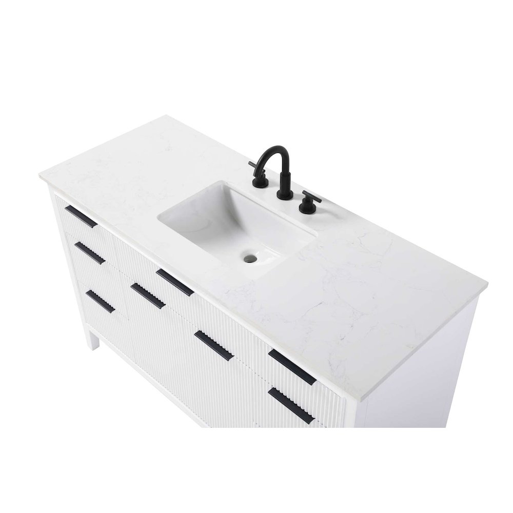 54 inch Single Bathroom Vanity in White. Picture 4