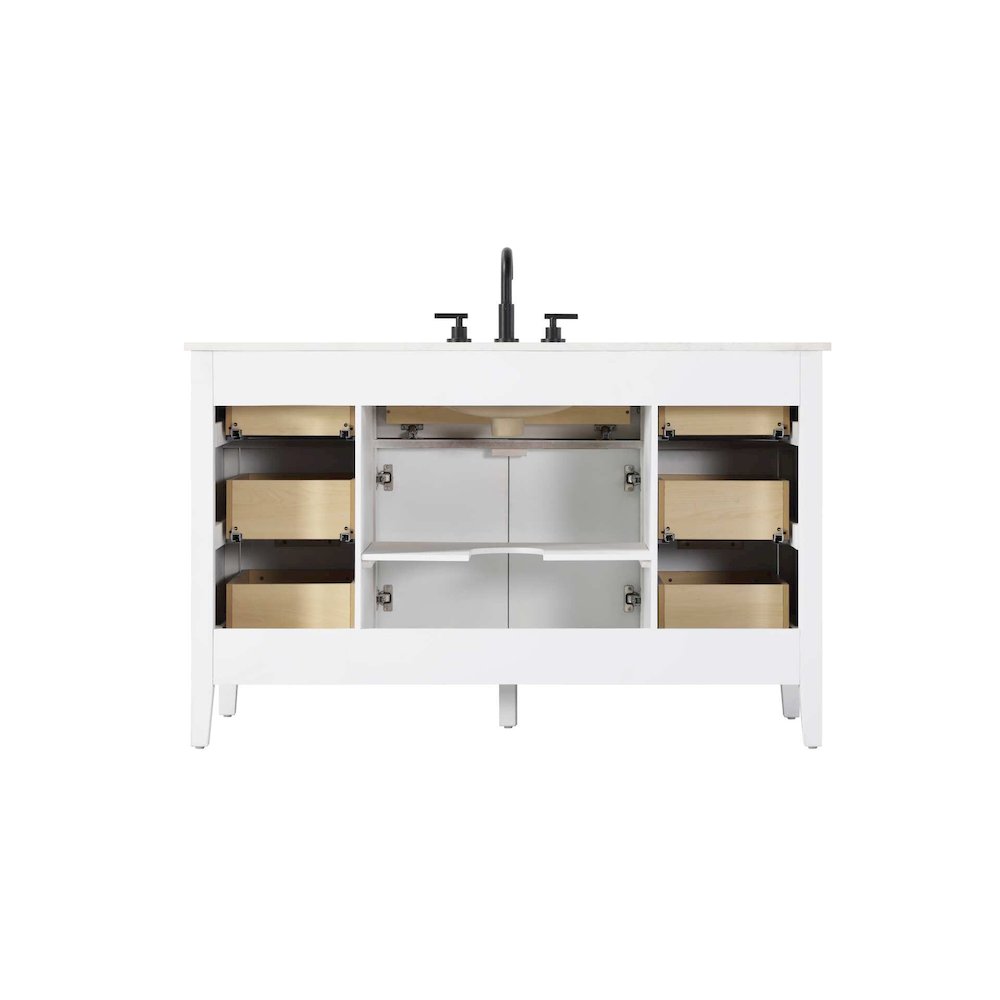 54 inch Single Bathroom Vanity in White. Picture 8