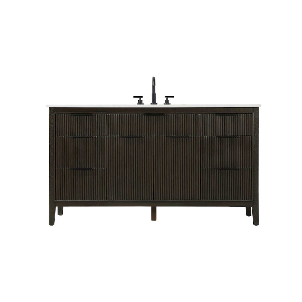 60 inch Single Bathroom Vanity in Chocolate Oak. Picture 1