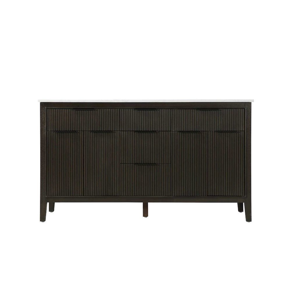 60 inch Double Bathroom Vanity in Chocolate Oak. Picture 9