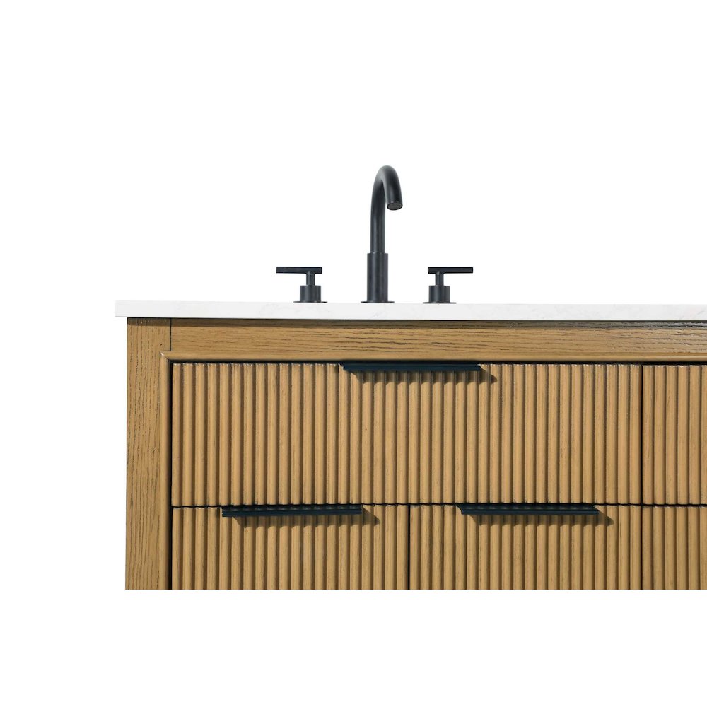 60 inch Double Bathroom Vanity in Honey Teak. Picture 8