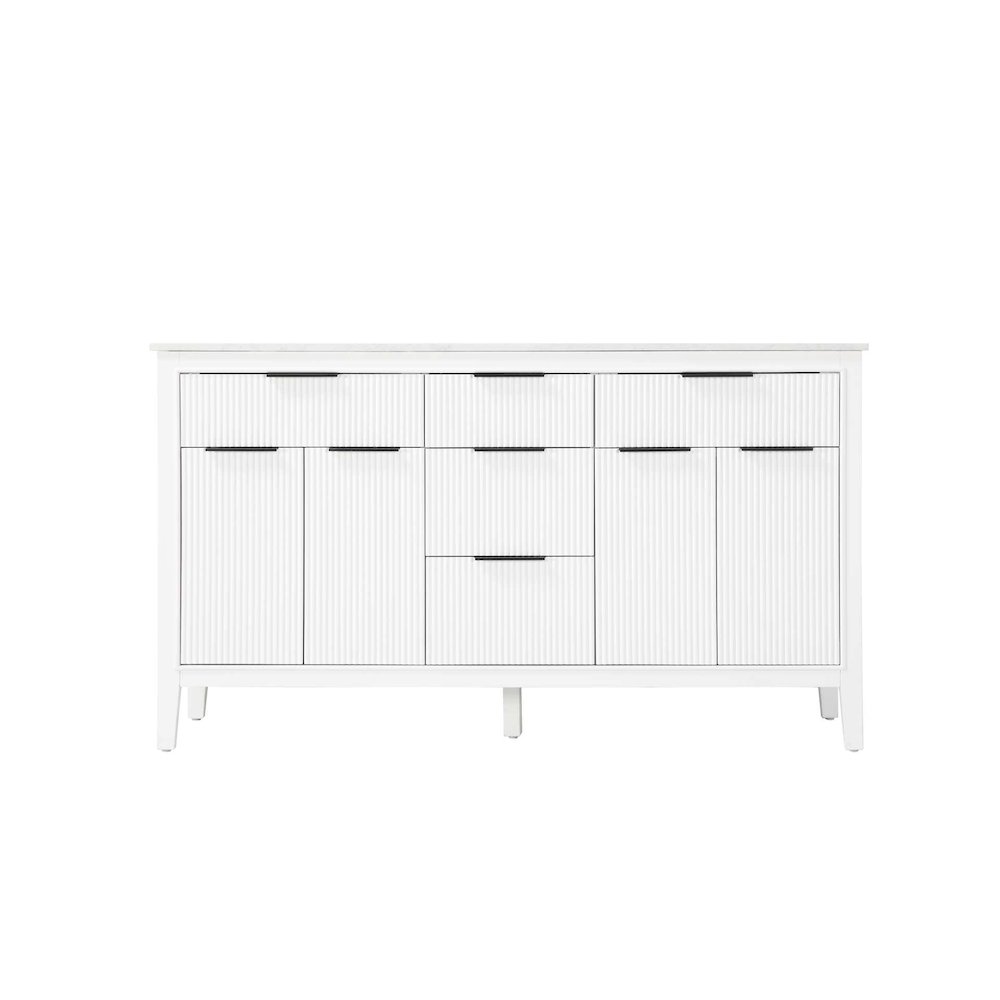 60 inch Double Bathroom Vanity in White. Picture 9