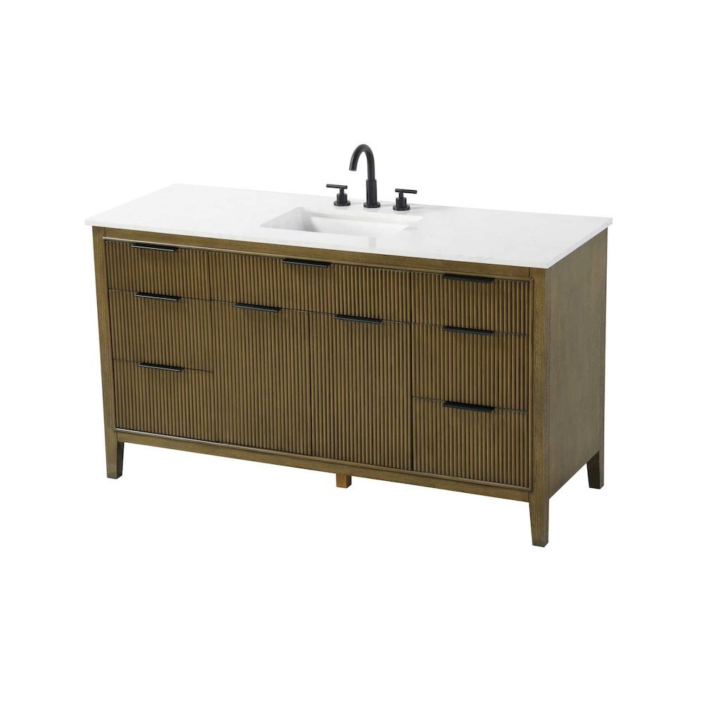 60 inch Single Bathroom Vanity in Hazel Oak. Picture 2