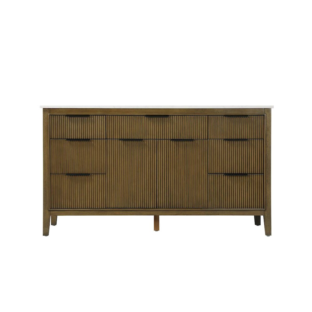 60 inch Single Bathroom Vanity in Hazel Oak. Picture 9