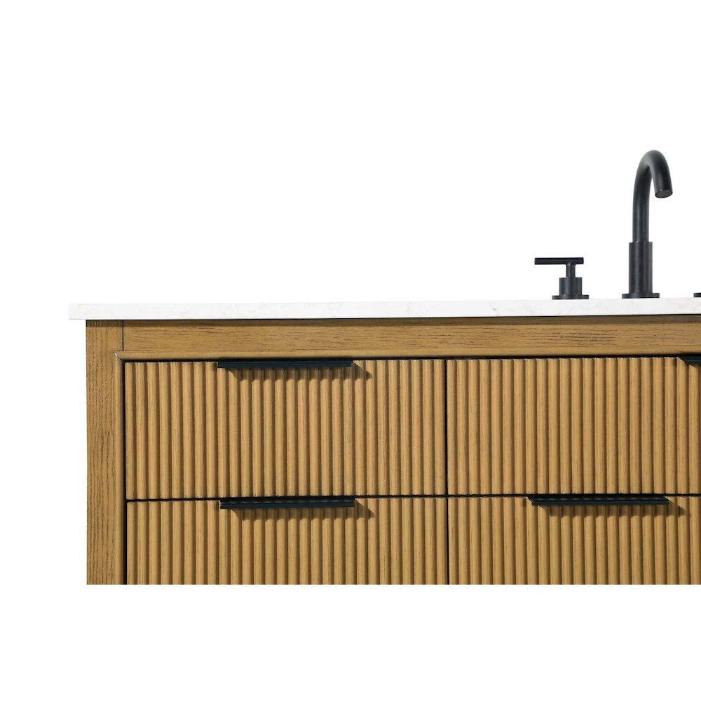 60 inch Single Bathroom Vanity in Honey Teak. Picture 8