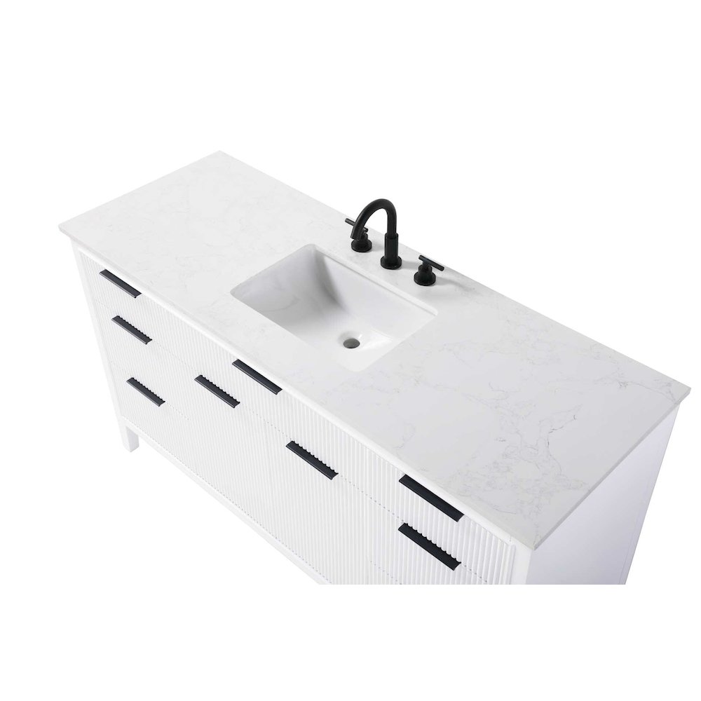 60 inch Single Bathroom Vanity in White. Picture 4