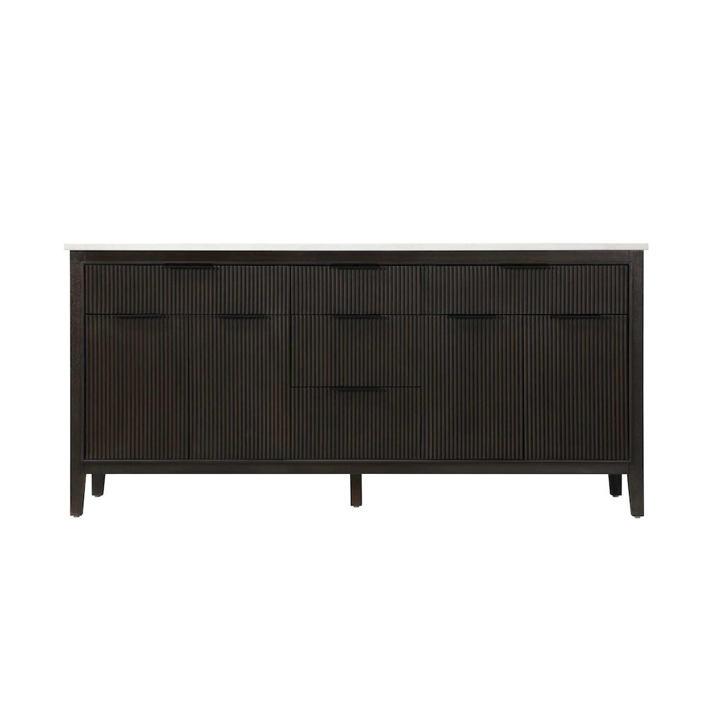 72 inch Double Bathroom Vanity in Chocolate Oak. Picture 9