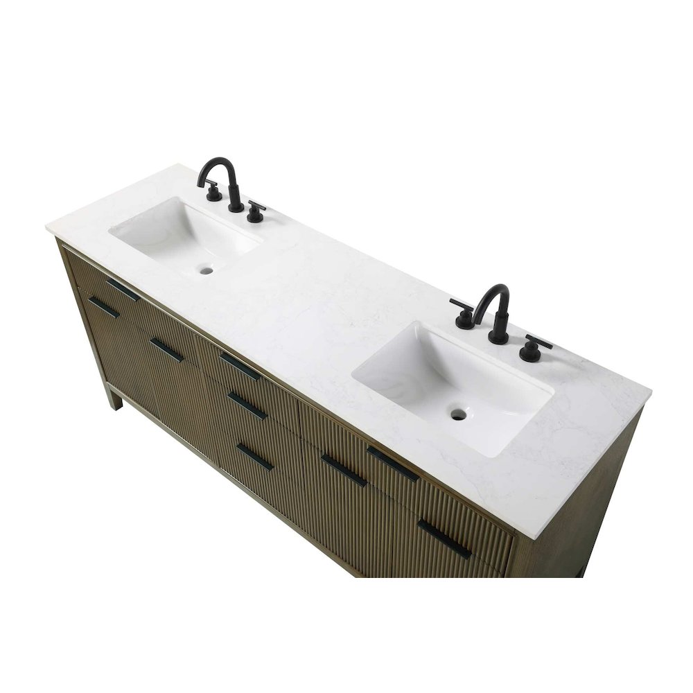 72 inch Double Bathroom Vanity in Hazel Oak. Picture 4