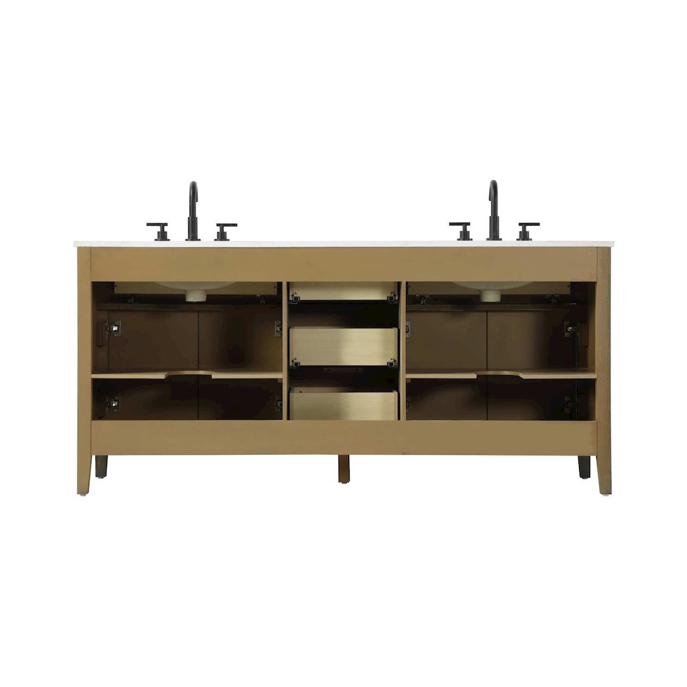 72 inch Double Bathroom Vanity in Hazel Oak. Picture 8