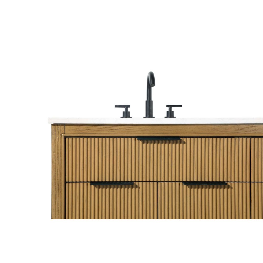 72 inch Double Bathroom Vanity in Honey Teak. Picture 8