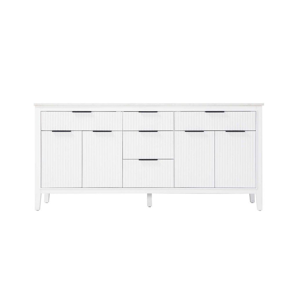 72 inch Double Bathroom Vanity in White. Picture 9