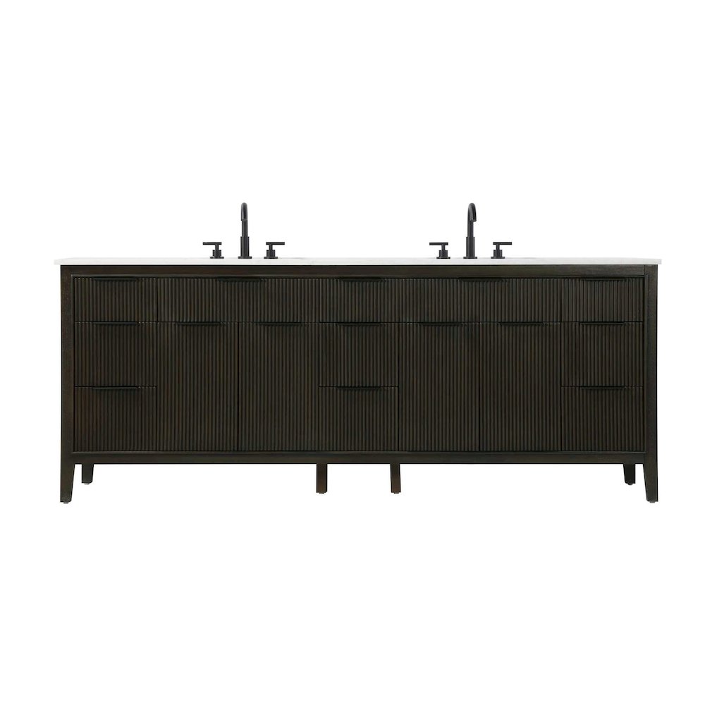 84 inch Double Bathroom Vanity in Chocolate Oak. Picture 1